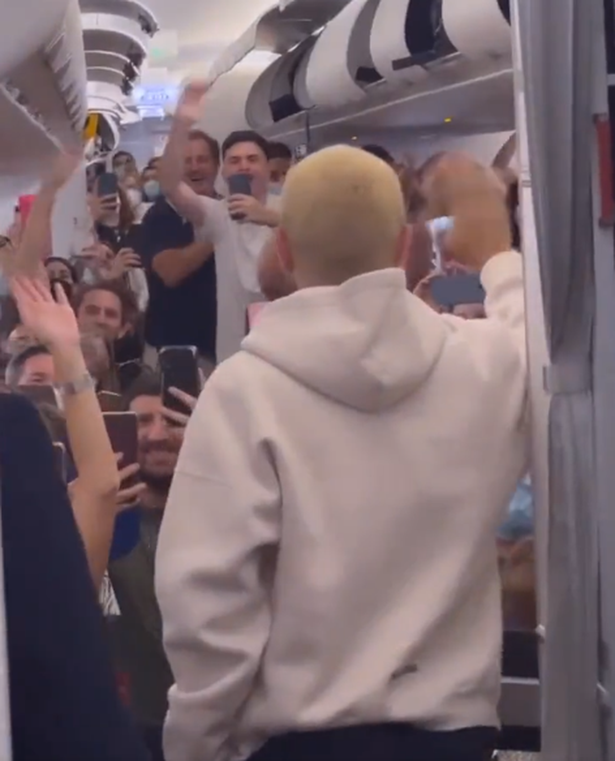 El festejo de los pasajeros a el 