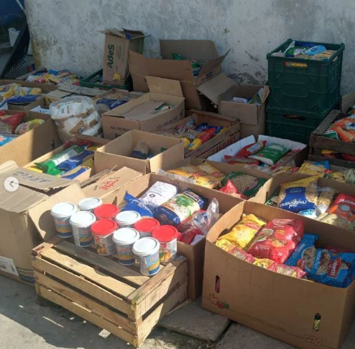 Los alimentos que se juntaron gracias a la Expo Tattoo en Ezeiza el año pasado.