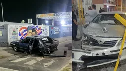 Fuerte choque en Villa Fiorito: un auto se incrustó en la terminal de colectivos