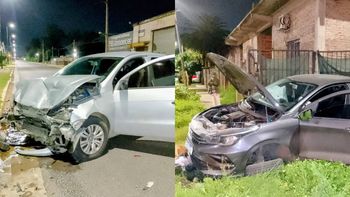 Impresionante choque entre dos autos en Almirante Brown: tres heridos