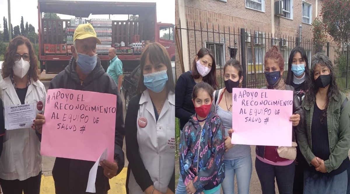 Protesta de trabajadores de la salud en el Hospital Dr. Arturo Oñativia de Rafael Calzada.