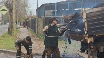 El Jagüel: continúan los trabajos de bacheo
