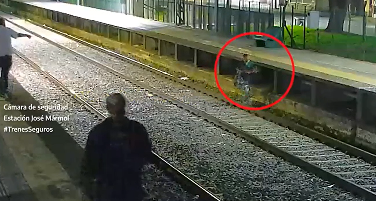 Tren Roca: ladrón cayó detenido tras quedar filmado robando cables en la estación de Mármol.
