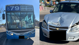 fuerte choque entre un colectivo y un auto en burzaco