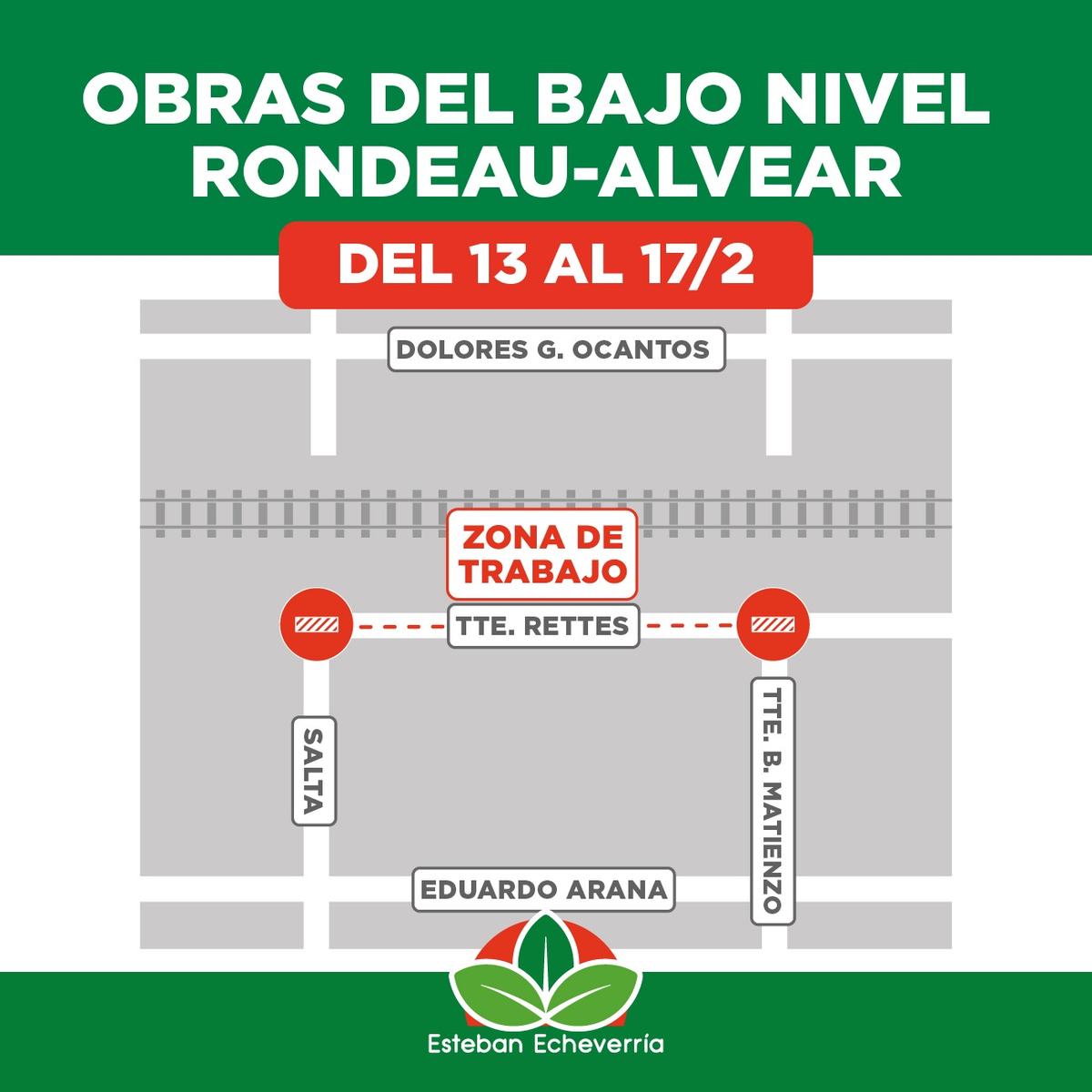 El corte será en un tramo de la calle Teniente Rettes, Monte Grande. 