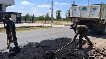 Canning: realizaron obras de bacheo en Sargento Cabral