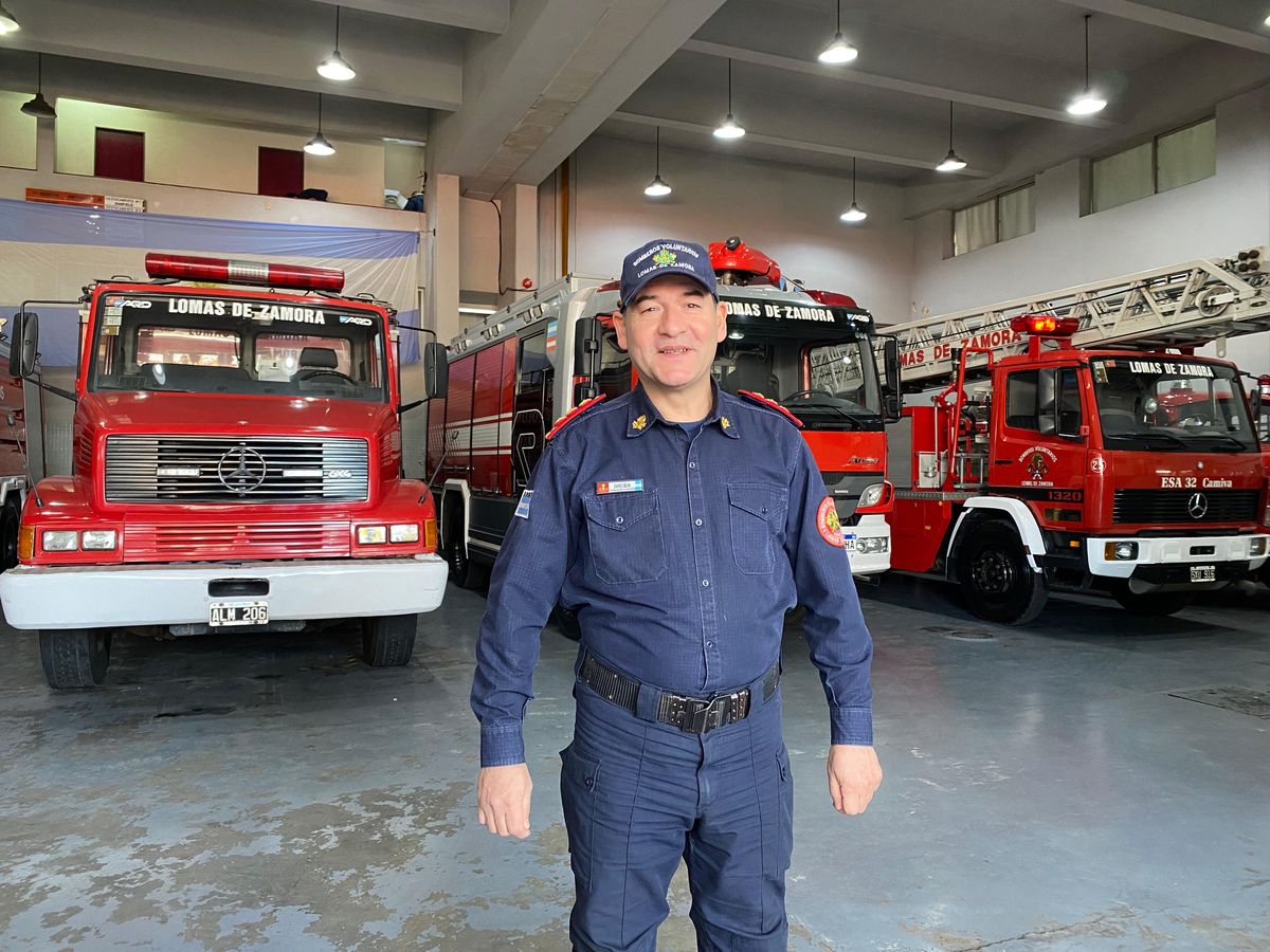 Comandante mayor Darío Silva, 2º jefe de Bomberos de Lomas. 