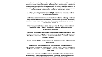 Canning: ADCC negó la existencia de una crisis institucional