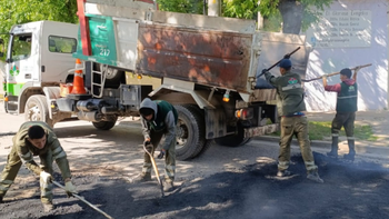 El Jagüel: avanzan los trabajos de bacheo