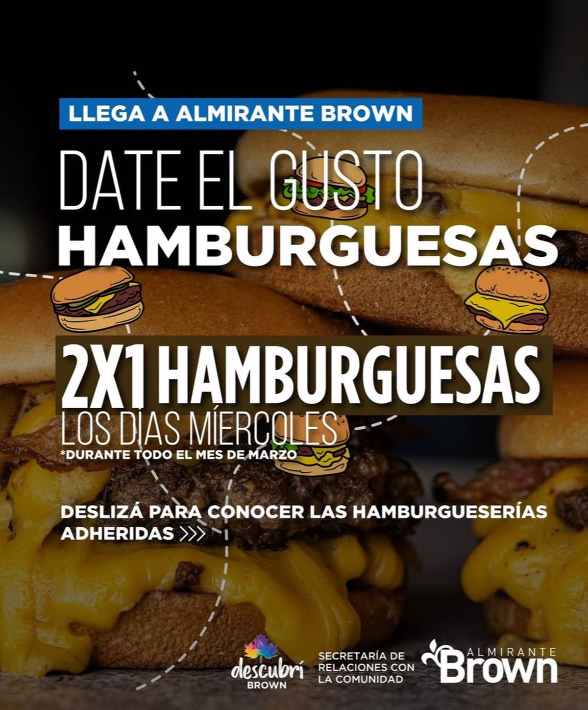 Flyer difundido por la Municipalidad de Almirante Brown.