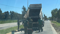 canning: obras de bacheo sobre la calle dupuy