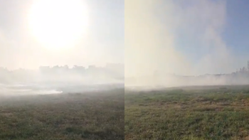 Esteban Echeverría: amplio operativo de Bomberos para controlar un incendio de pastizales