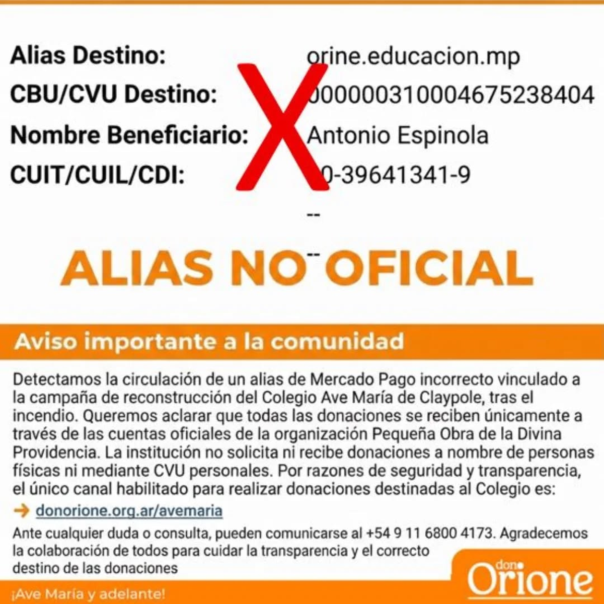 El comunicado difundido por la organización. El comunicado difundido por la organización.