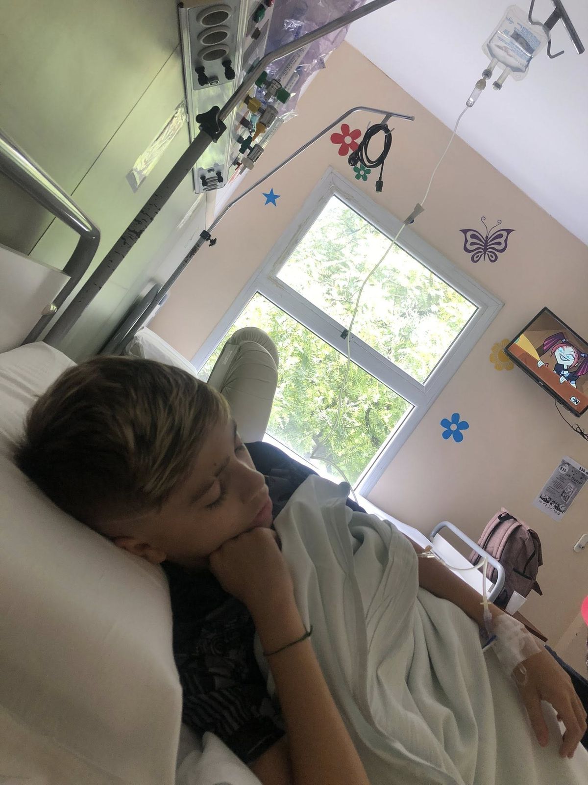 Ciro durante una de las internaciones vinculadas a su tratamiento por Talasemia Mayor, enfermedad que lo obliga a recibir transfusiones de sangre de forma regular.