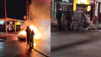 Almirante Brown: se incendió un auto en San José y quedó completamente destruido