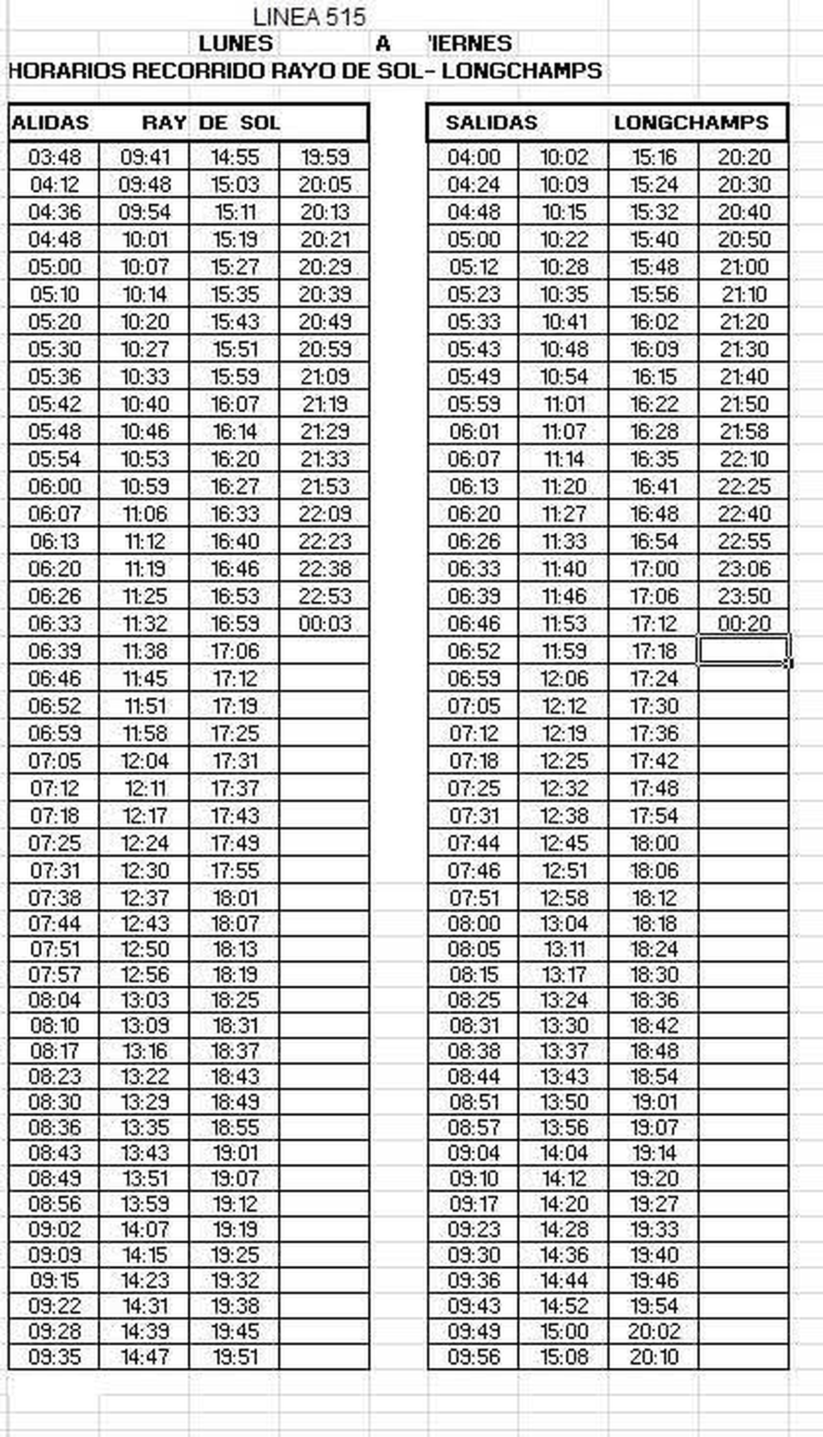 Imagen difundida por la L&iacute;nea 515. &nbsp;