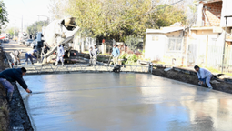 monte grande sur: avanza la obra de pavimentacion en hormigon de alta resistencia en la calle las heras