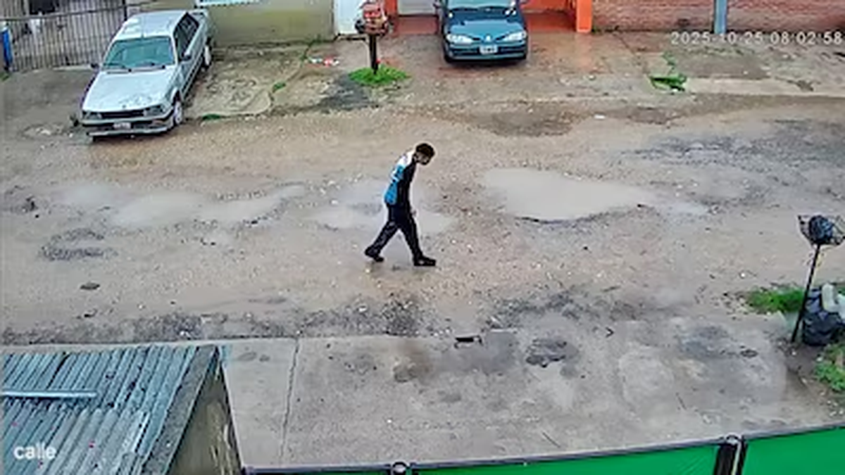 Las cámaras de seguridad de Ezeiza lo muestran caminando solo. 