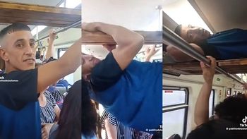 El joven que viajó acostado en una tabla colgada en el Tren Roca explicó por qué lo hizo