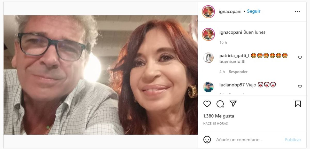 Ignacio Copani comparti&oacute; una foto con Cristina en su cuenta de Instagram.
