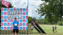 con barro hasta el cuello, un vecino de san vicente gano la carrera sucia