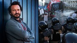 fotografo de adrogue fue reprimido por la policia en la ultima marcha del congreso