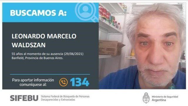 Leonardo, el vecino de Banfield desaparecido. Lo vieron en Lomas de Zamora.