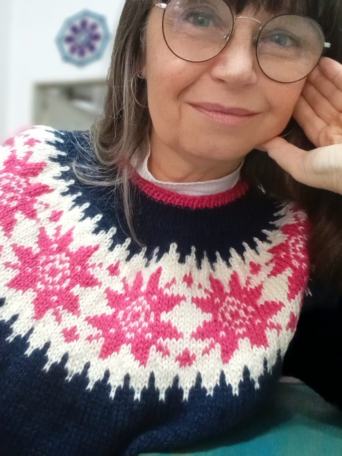 Gabriela Botello, vecina de Lomas de Zamora que da cursos de crochet. 