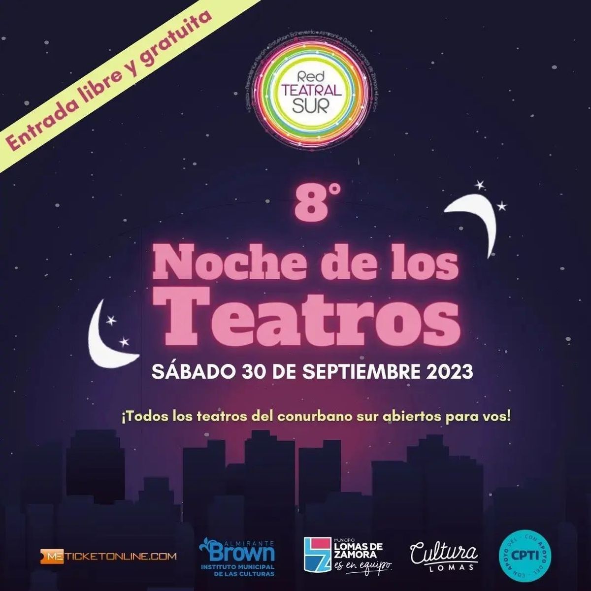 Este sábado se llevará a cabo la Noche de los Teatros en distintas salas de la región.