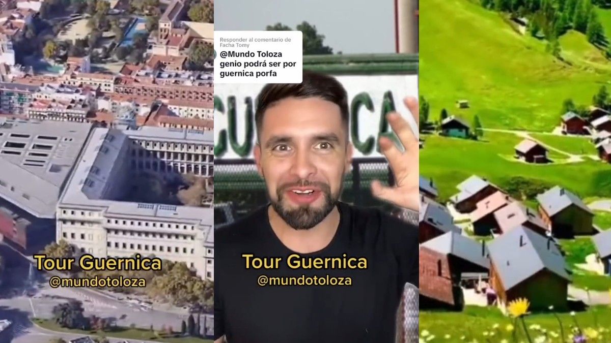 Globos aerostáticos en Guernica: el video que se hizo viral por una recorrida por la ciudad