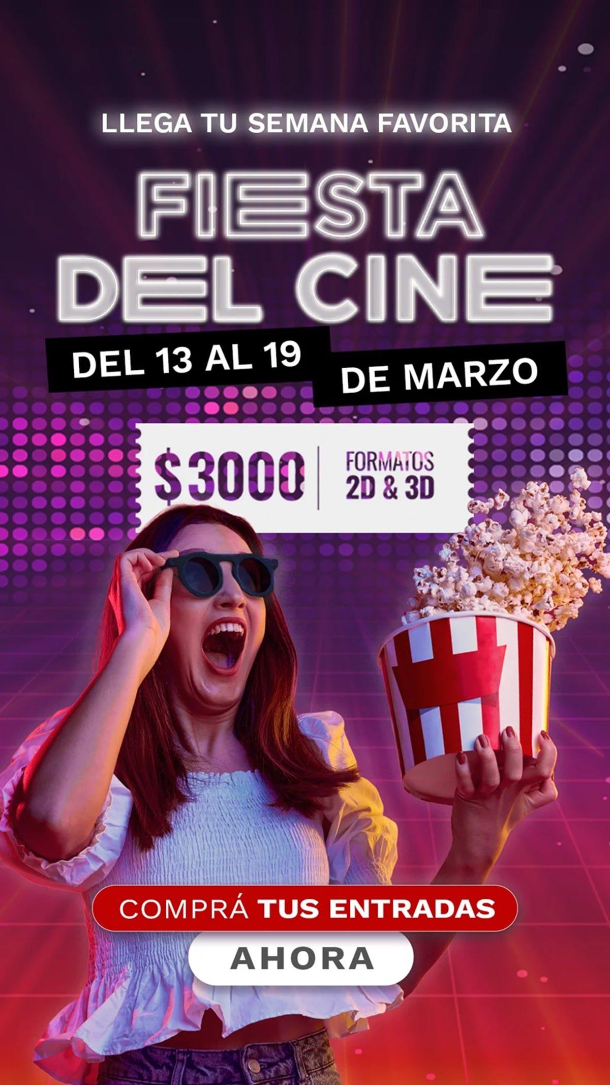 La Fiesta del Cine estará presente en las salas más importantes de la región. 