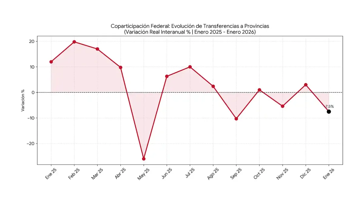 Inicio de 2026 con ca&iacute;da en la coparticipaci&oacute;n: Buenos Aires registra una baja real del 5,5% y enfrenta un escenario fiscal complejo. &nbsp;