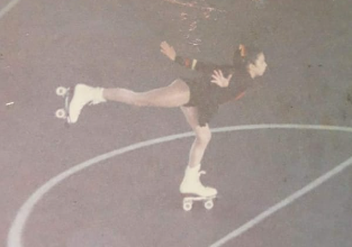 Gabriela patinando de pequeña.
