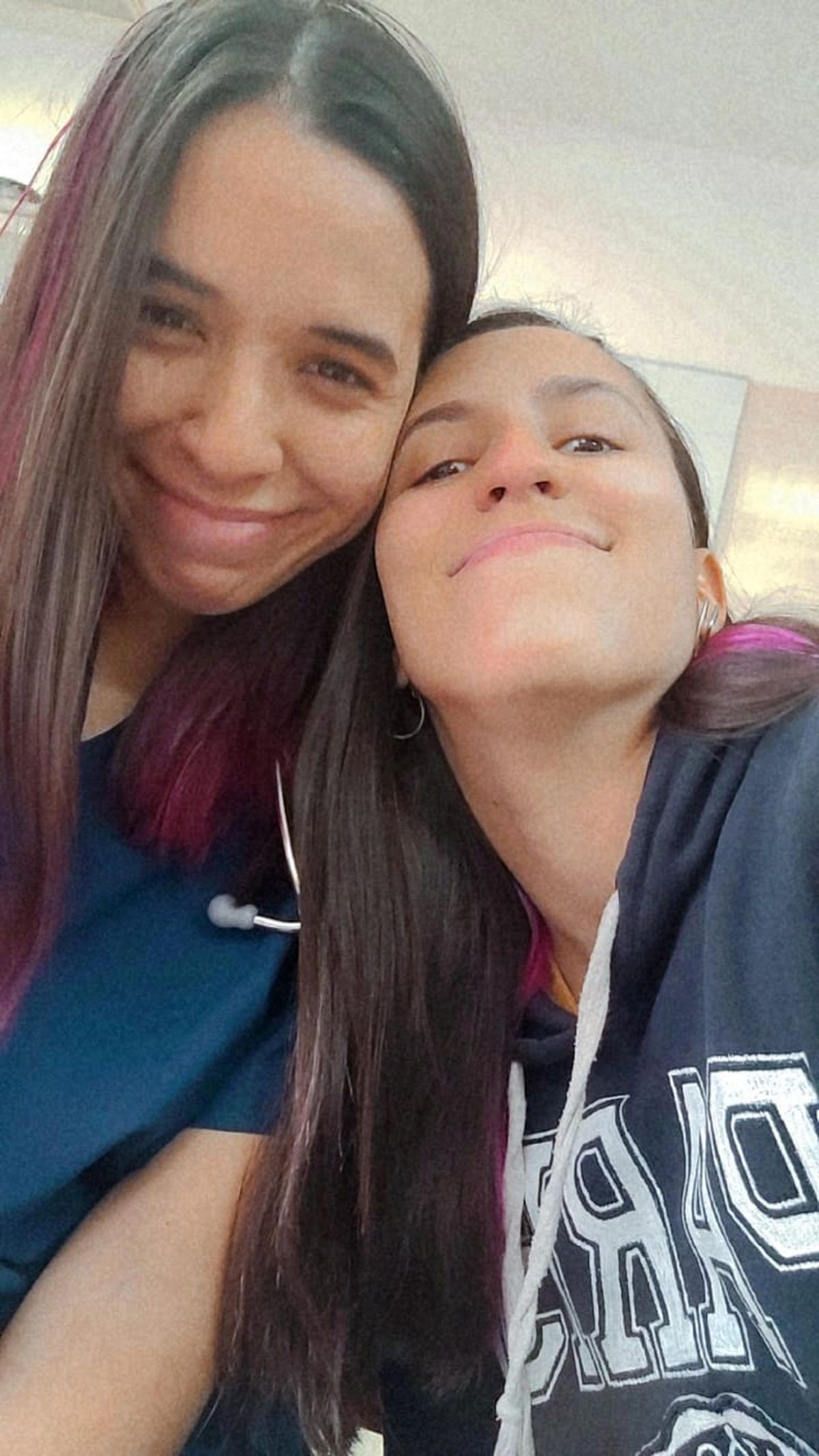 Ariana Besada, quien tuvo el divertido cruce, junto a su compañera Camila Castro en el Hospital de Ezeiza.