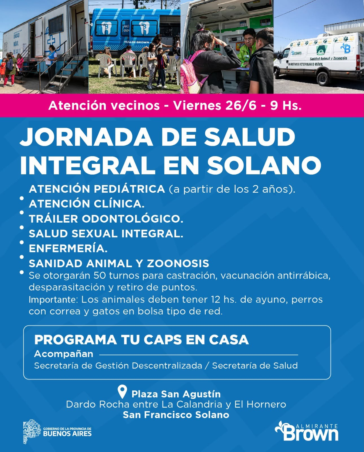 Flyer difundido por el Municipio de Almirante Brown. Flyer difundido por el Municipio de Almirante Brown. 