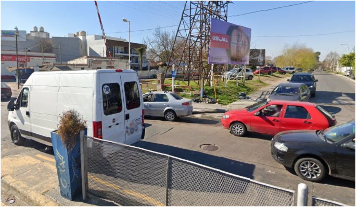 El lugar del choque fatal en Turdera.