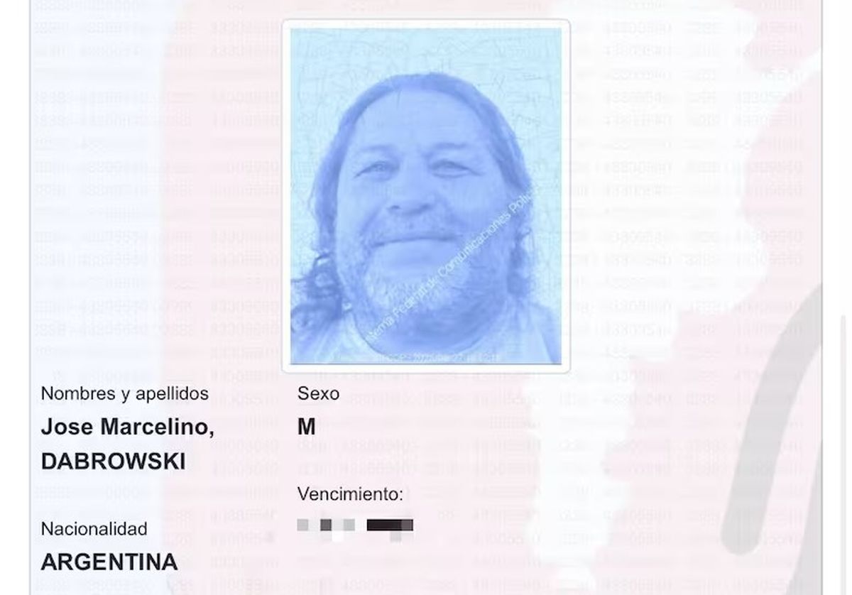 El identikit difundido por el Ministerio de Seguridad de la Nación.