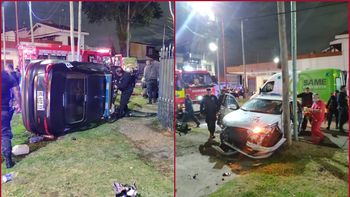 Dos patrulleros chocaron durante una persecución en Lanús: video
