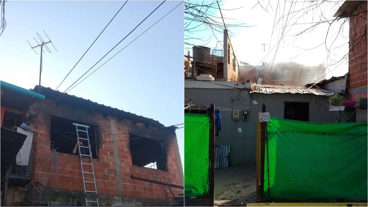 El incendio destruyó la casa del bombero en Claypole.