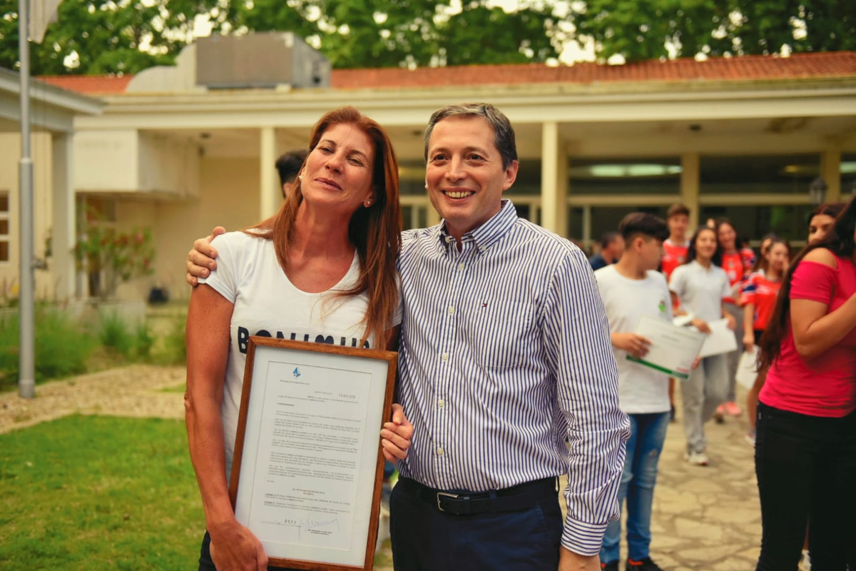 Pando junto a Fernando Gray, intendente de Esteban Echeverría. 