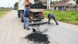 san vicente: realizan tareas de empedrado y entoscado de calles