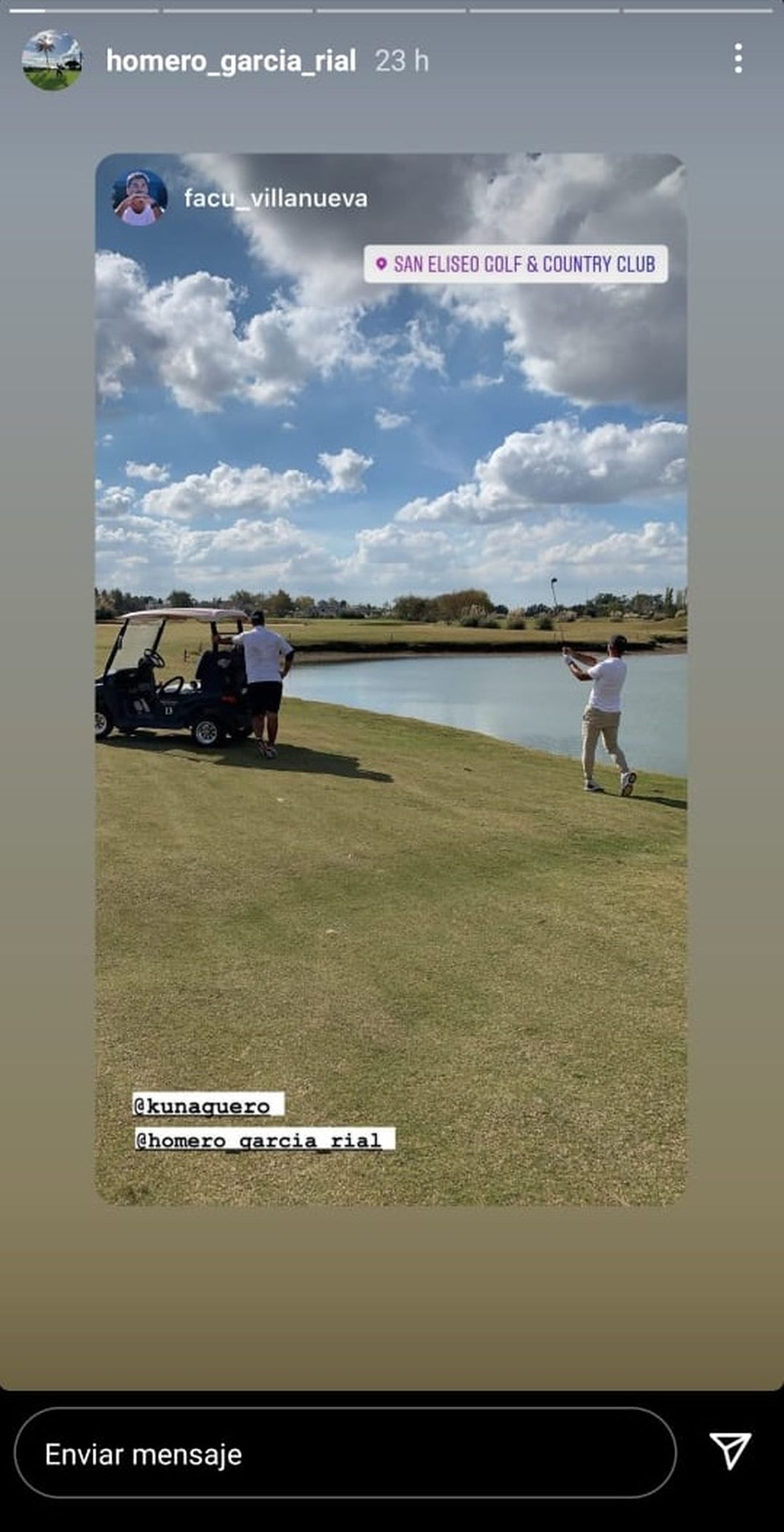 El Kun Agüero visitó San Vicente este sábado y jugó al golf