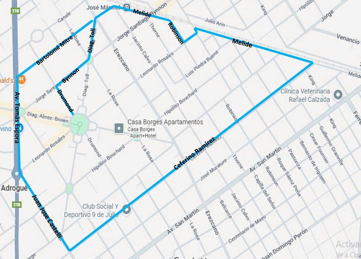 Atraviesa distintos sectores de Almirante Brown.