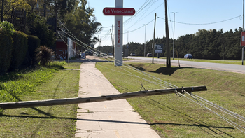 Canning: postes caídos bloquean la bicisenda de Mariano Castex y dejan sin luz a vecinos