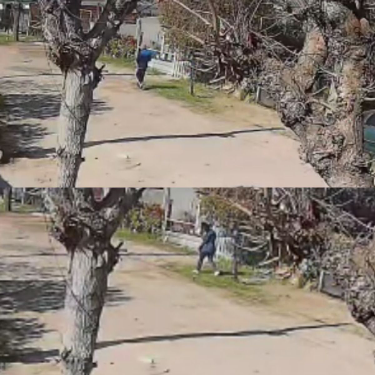 Las imágenes de la cámara de seguridad que muestran la partida de Micaela de su casa de El Jagüel, instantes después que el misterioso hombre