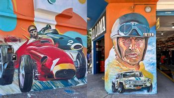 Almirante Brown le rinde homenaje al automovilismo nacional con un mural de Fangio