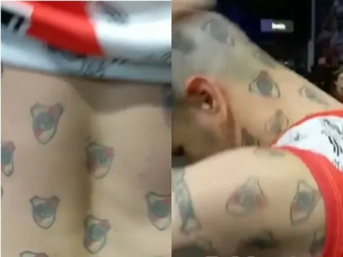 Un fanático de River se tatuó 257 veces el escudo en todo el cuerpo