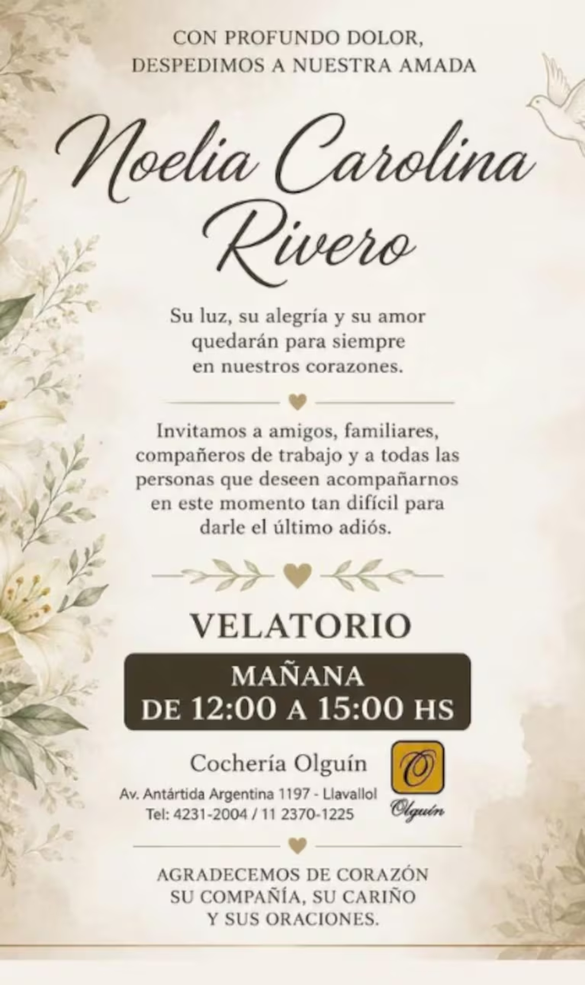 El velatorio de la joven se realizará este lunes en Llavallol. El velatorio de la joven se realizará este lunes en Llavallol.