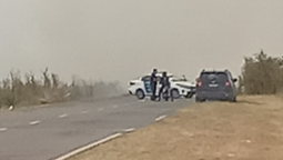 camino de las latas fue cortado por un incendio de pastizales