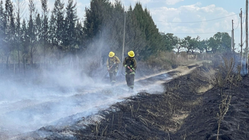 Tremendo incendio en campos de San Vicente: Bomberos trabajan hace siete horas y se quemaron hectáreas enteras